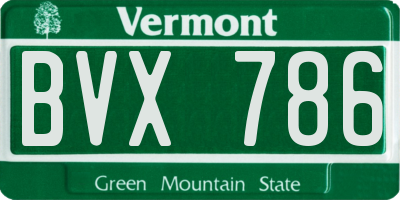 VT license plate BVX786