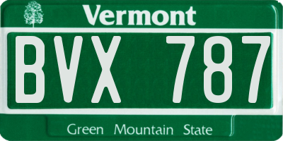 VT license plate BVX787
