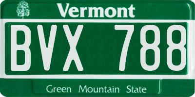 VT license plate BVX788
