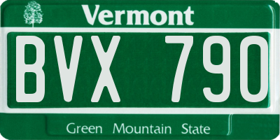 VT license plate BVX790