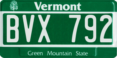 VT license plate BVX792