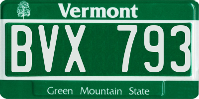 VT license plate BVX793