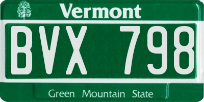 VT license plate BVX798