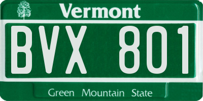 VT license plate BVX801