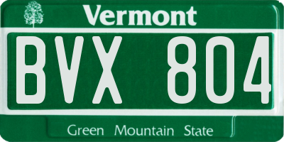VT license plate BVX804