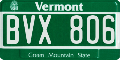 VT license plate BVX806
