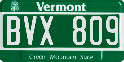 VT license plate BVX809