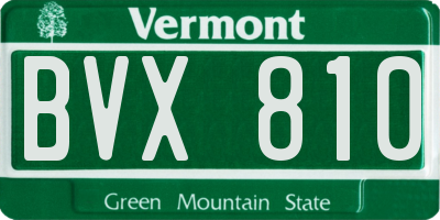 VT license plate BVX810