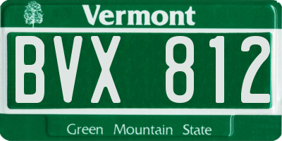 VT license plate BVX812