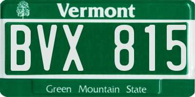 VT license plate BVX815