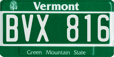 VT license plate BVX816