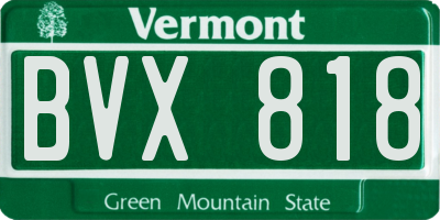 VT license plate BVX818