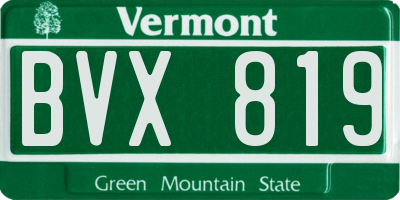 VT license plate BVX819