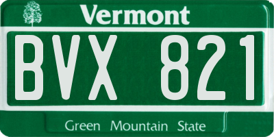 VT license plate BVX821