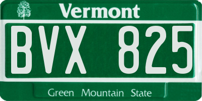 VT license plate BVX825