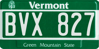 VT license plate BVX827