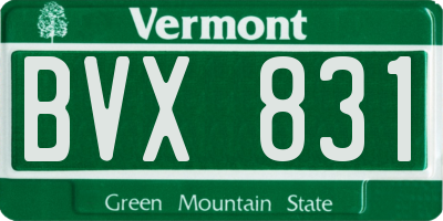 VT license plate BVX831