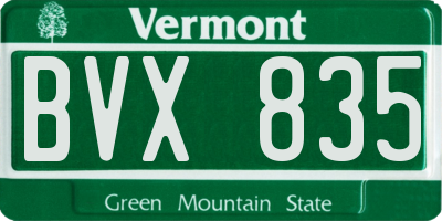 VT license plate BVX835