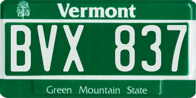 VT license plate BVX837