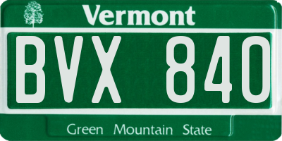 VT license plate BVX840