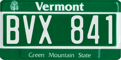 VT license plate BVX841