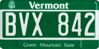 VT license plate BVX842