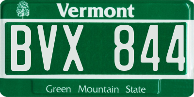 VT license plate BVX844