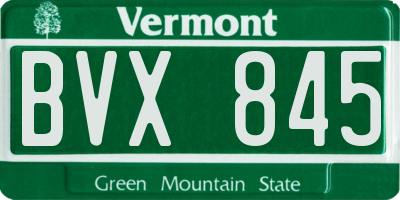 VT license plate BVX845