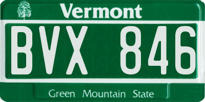 VT license plate BVX846