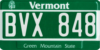 VT license plate BVX848