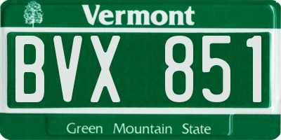 VT license plate BVX851