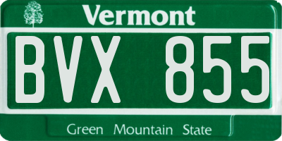 VT license plate BVX855