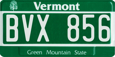 VT license plate BVX856