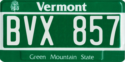 VT license plate BVX857
