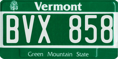VT license plate BVX858