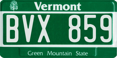 VT license plate BVX859