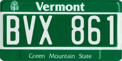 VT license plate BVX861