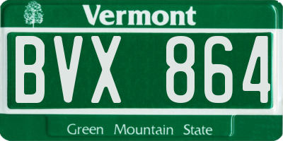 VT license plate BVX864