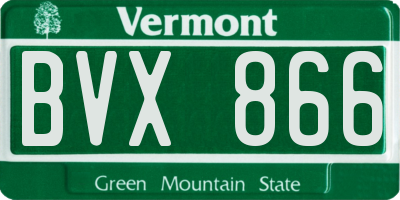 VT license plate BVX866