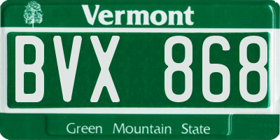 VT license plate BVX868