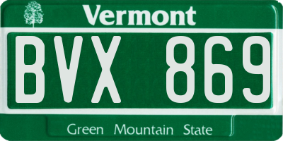 VT license plate BVX869