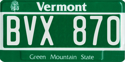 VT license plate BVX870