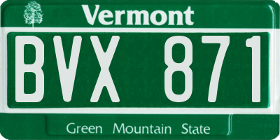 VT license plate BVX871
