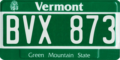 VT license plate BVX873
