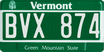 VT license plate BVX874