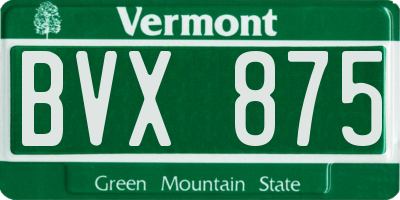 VT license plate BVX875