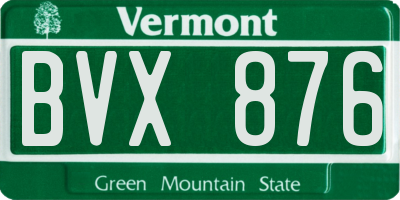 VT license plate BVX876