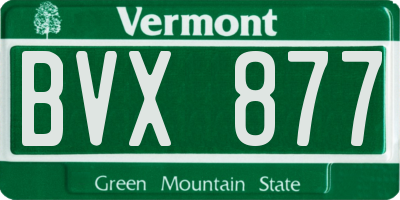 VT license plate BVX877