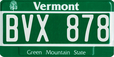 VT license plate BVX878