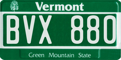 VT license plate BVX880